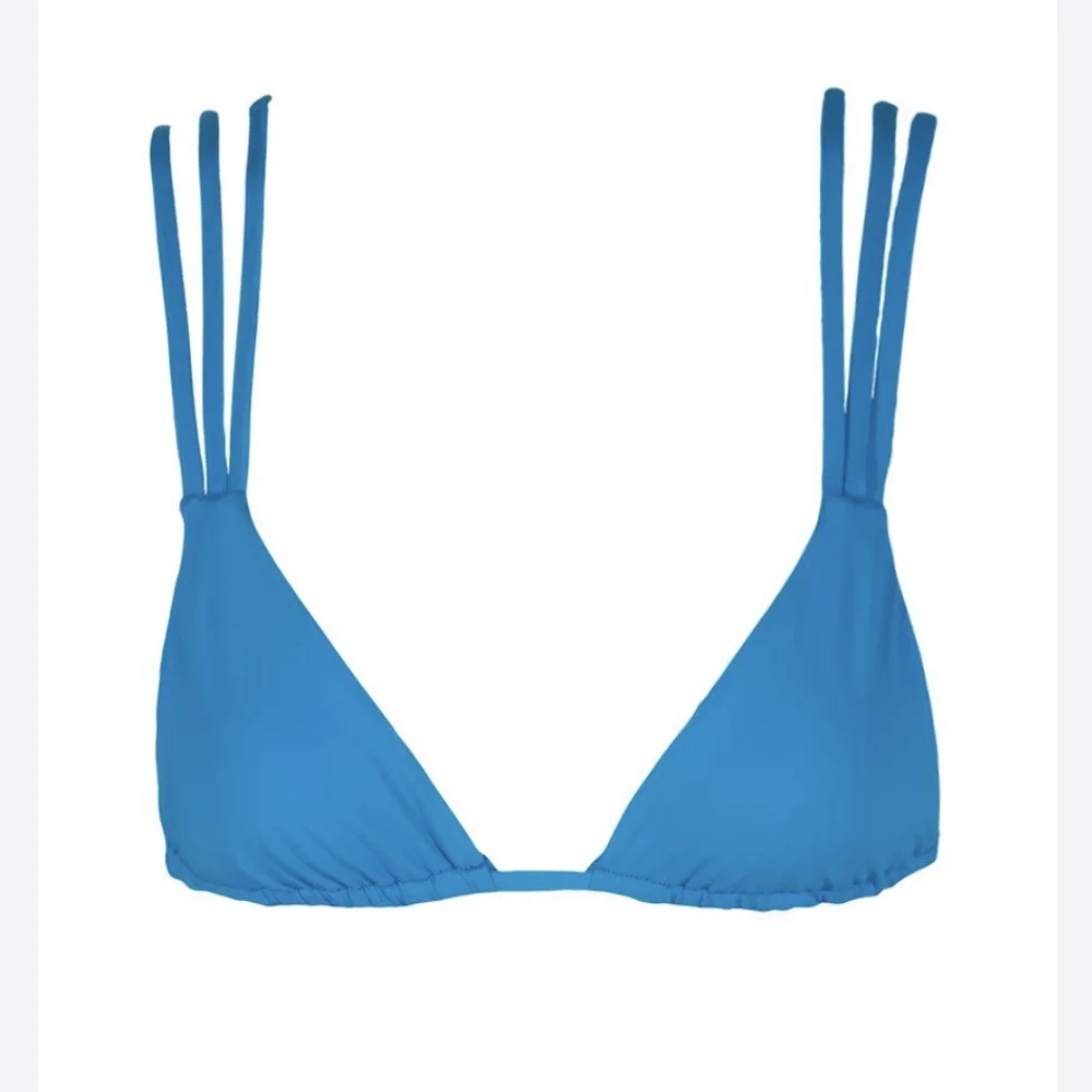 BNWT Frankie's Bikinis Mistos Stringy Bikini Top Bright blue
